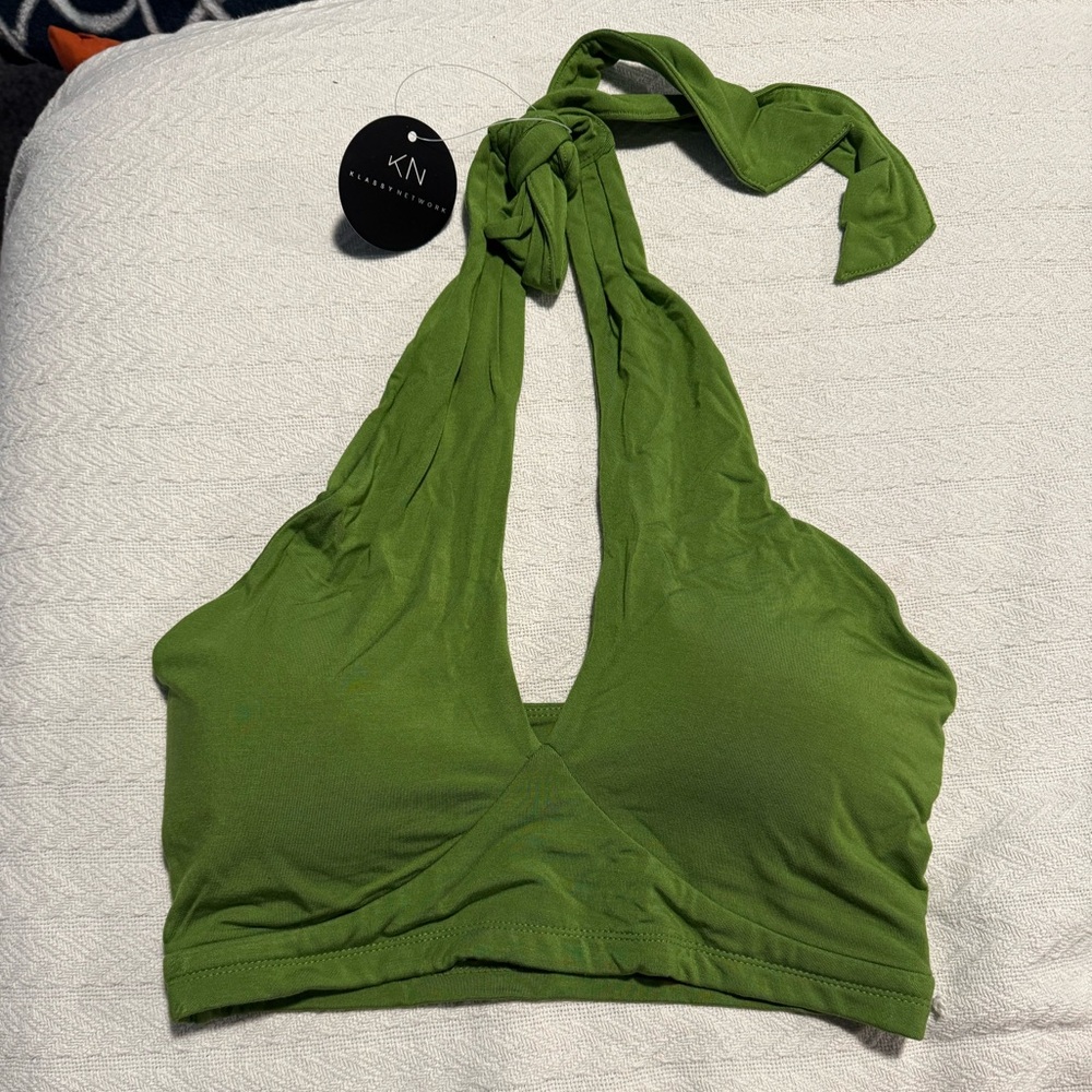 Klassy Network Green Halter Top M